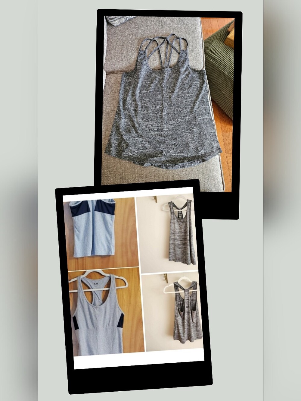 Bundle Of 3 Tank Set: Gray Racerback Activewear Tanks